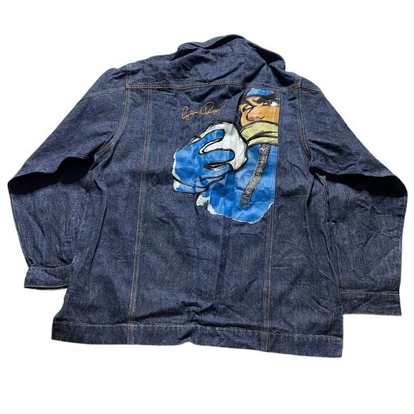 Vintage Y2K Reynolds & Perry RP55 Snowball Fight Dark Wash Denim Jean Jacket 2XL - Picture 1 of 6